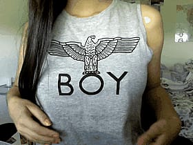 Badass Grey Tee Tiddies Bounce'