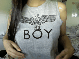 Badass Grey Tee Tiddies Bounce picture 1 of 1