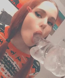 Ginger Goddess Gobbles Down on a Toy'