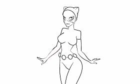 Catwoman Peels Off for the Purrfect View'