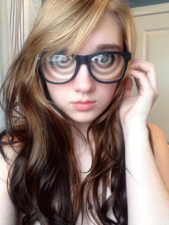 Horny Babe with Specs Gets Her Glasses Fogged Up picture 1 of 1