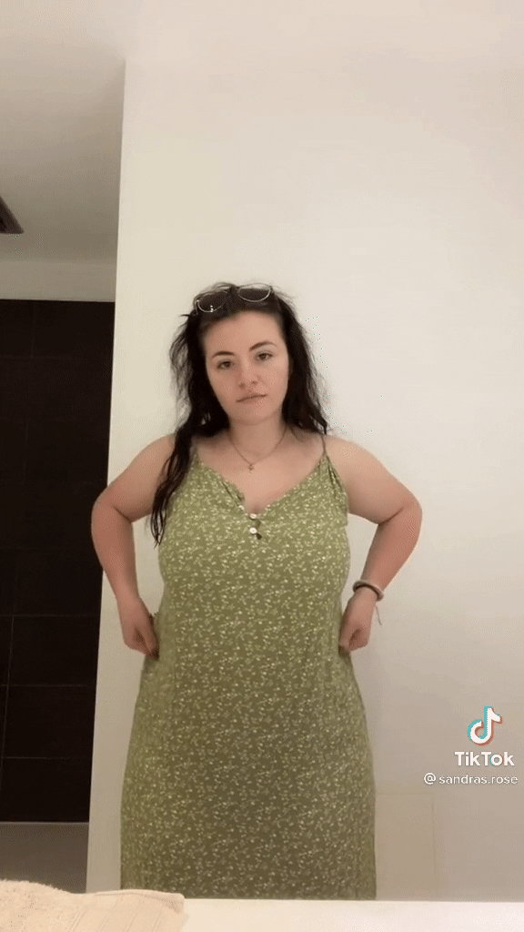 TikTok Tease: Big Tits Poppin' in a Tight White Dress picture 1 of 1