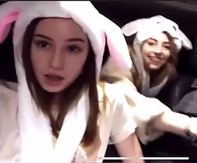 Brunette Teen in Bunny Ears'