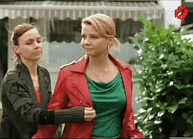 Lesbian tit grope'