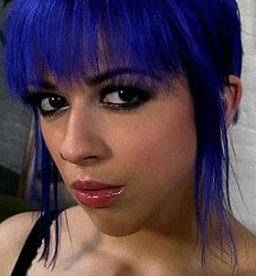 Slurping on that blue haired chick's face action'