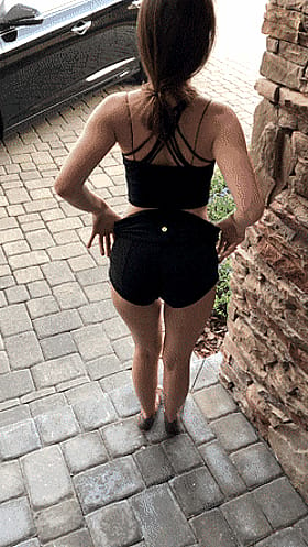 Sexy Ass in Black Shorts'