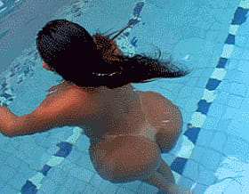 Splashing Around in the Pool with a Big Booty'