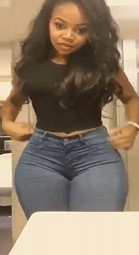 Ebony Ass in Jeans: Long Hair, Non-Nude'