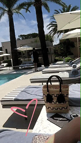 Emma Roberts Poolside Bikini GIF'