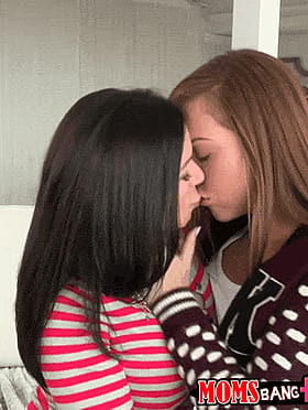 Lesbian Kissing: Two Hot Chicks Locking Lips'