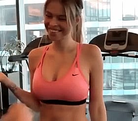 Blonde Bombshell's Bouncy Knockers Get a Playful Punch'