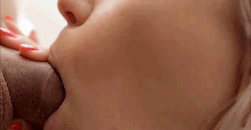 Sweet young mouth savoring a thick treat picture 1 of 1