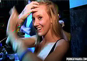 Busty Blonde Babe Teases With Club Flash'