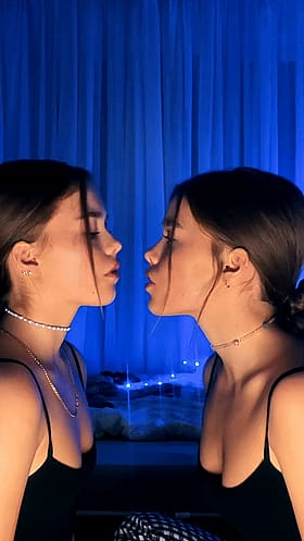 Seductive Brunette Twins Tease Hard'