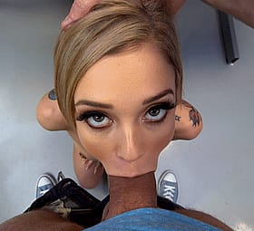 Mesmerizing Gaze as She Works That Cock'
