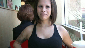 Bouncy Big Tits Flash by Cute Short-Haired Tease picture 1 of 1