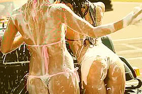 Soapy suds & sexy curves at the bikini car wash'