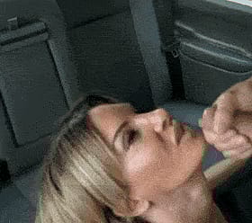 Hot Blonde Gets a Load in the Car'