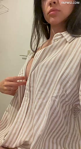 Real Slutty Latina Shirtless in Striped Shirt