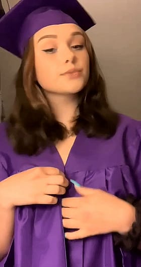 Hot Blonde Babe Celebrates with a Titty Show'