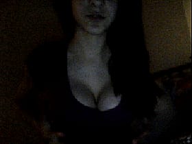 Hot Brunette Tease with Juicy Juggs'