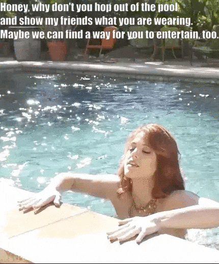 Daring Exhibitionist Redhead Gets Wet Poolside picture 1 of 1