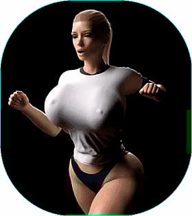 Busty Blonde Babe Jiggling Her Massive Melons'