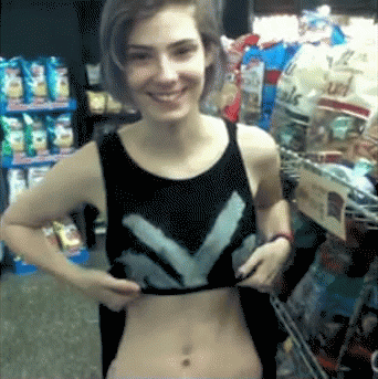 Naughty Exhibitionist Flashing Her Goods picture 1 of 1