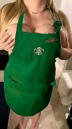 Starbucks Babe With Massive Melons'