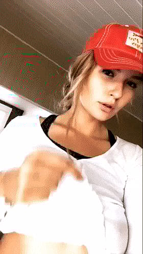 Busty Babe Giving You The Goods'