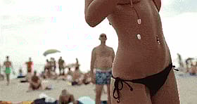 Beach Babe Thong Tease'