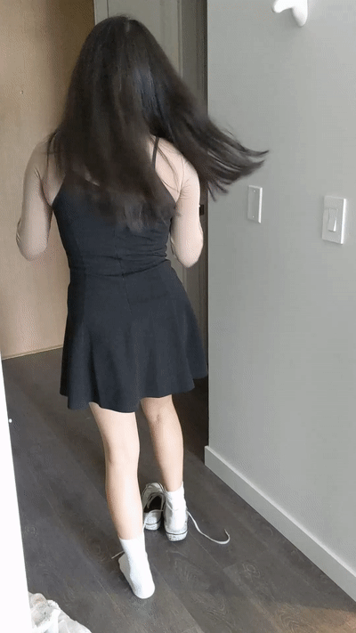 Sneaky peek while she ties her shoe picture 1 of 1