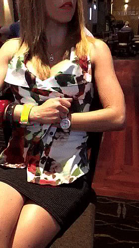 Naughty Exhibitionist Flashing Her Knockers'