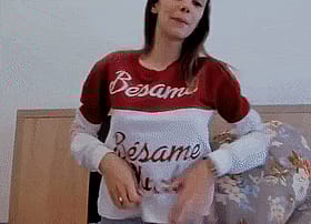 Busty Brunette Babe Jiggling Those Jugs'