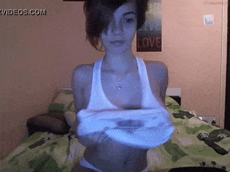 Busty Brunette Babe Jiggling Her Juicy Melons picture 1 of 1