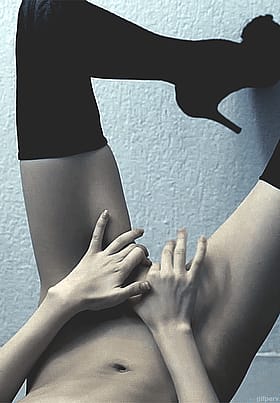 Hottest babes getting off in that go-to masturbate position'