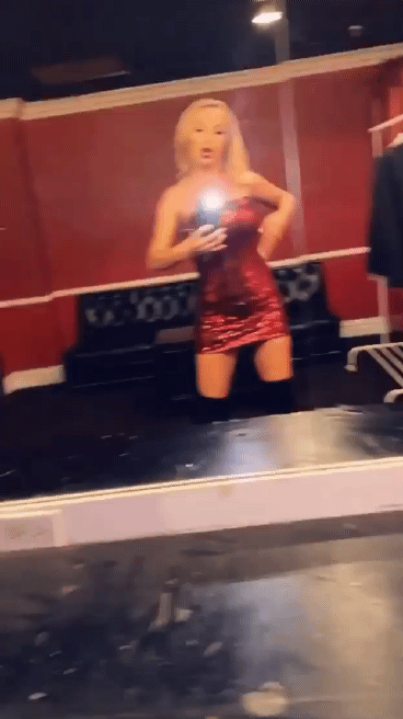 Nikki Benz teasing in that red mini dress picture 1 of 1
