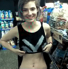 Adorable Cutie Flashes Her Goodies'