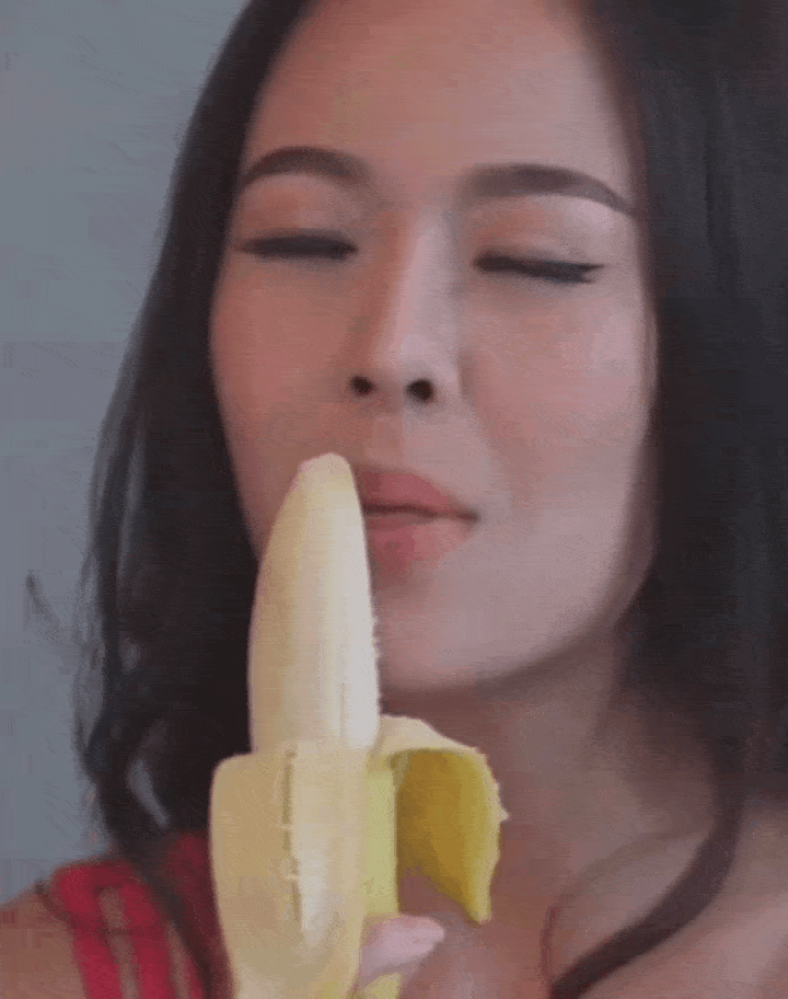 Emo Babe Teasing with Banana Lick picture 1 of 1