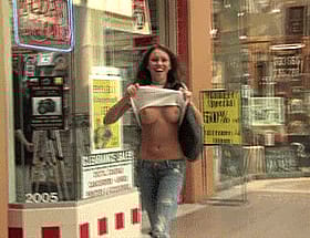 Naughty College Cutie Flashing Her Perfect Rack Outdoors'