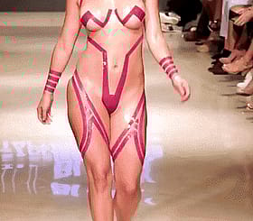 Busty Blonde Babe's Taped-Up Tease'