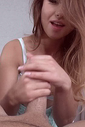 Slick Handjob from a Golden Goddess'