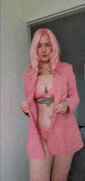 Sexy Tatted Babe Teasing in Lingerie'