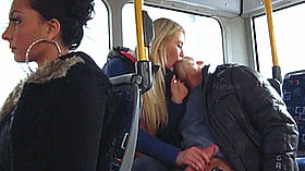 Blonde GF Gets Sneaky Public Hand Action'