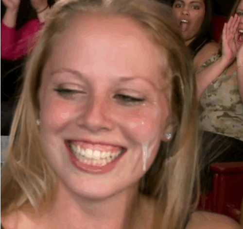 Blonde bombshell gets glazed by the squad! picture 1 of 1