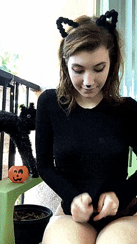 Kawaii Kitten Gets Those Big Juggs Out For A Selfie'