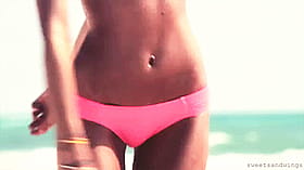 Candice Swanepoel Getting Pink'd & Showing Off That VS Angel Booty'