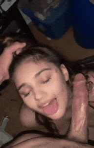 Amateur Brunette Gives Intense Gaze Blowjob picture 1 of 1